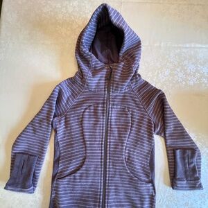 Women’s Lululemon Heathered Antiue Bark Mauve Striped Sweatshirt Hoodie Casual